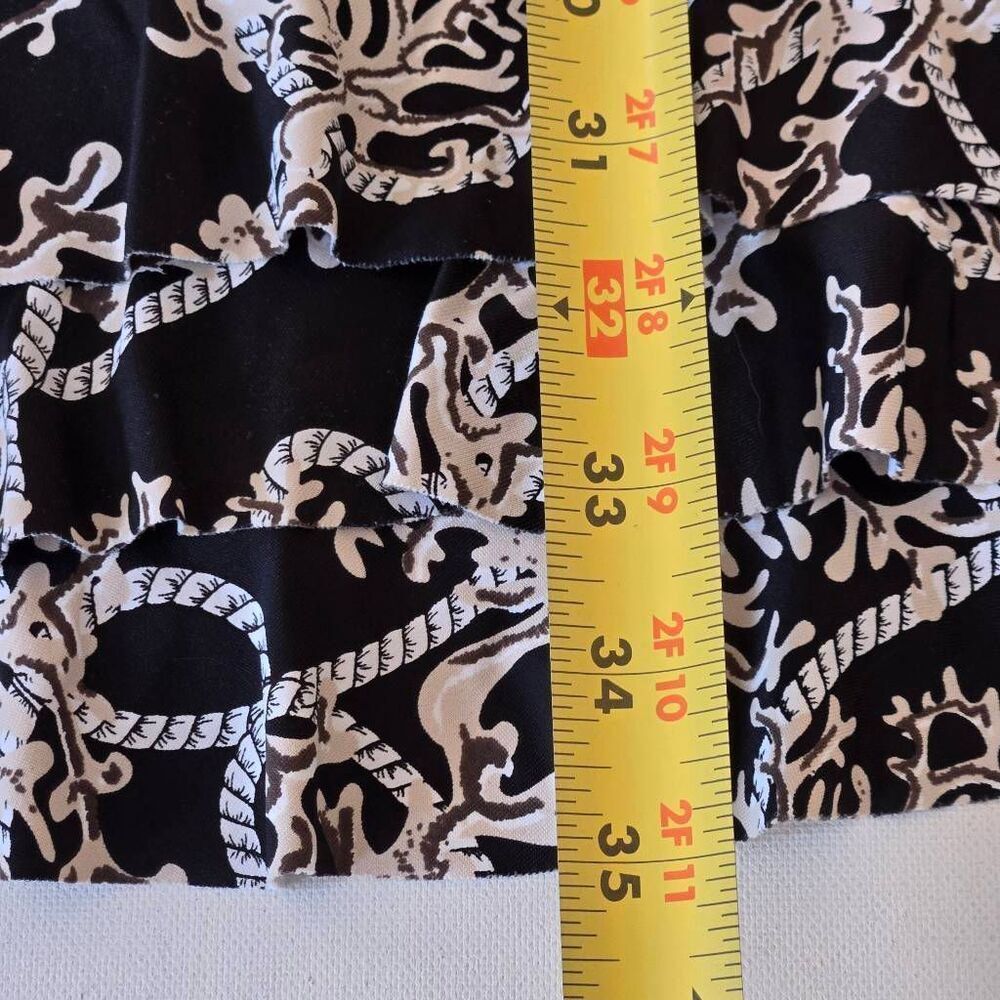 Lulu B Womens Coral Rope Print UPF 50 Sleeveless Travel Dress Black White Large - Picture 8 of 11